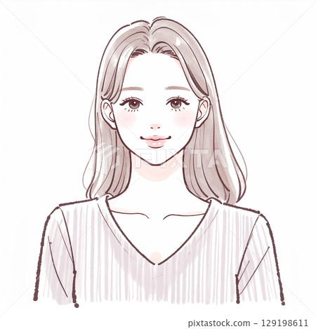 Illustration material of women and girls Illustration material of women and girls 129198611