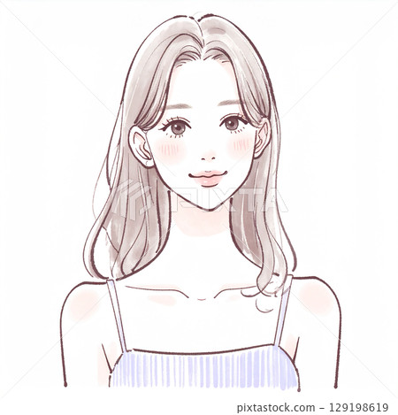 Illustration material of women and girls Illustration material of women and girls 129198619