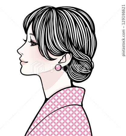 婦女和女孩插畫素材 129198621