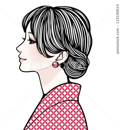 Illustration material of women and girls 129198624