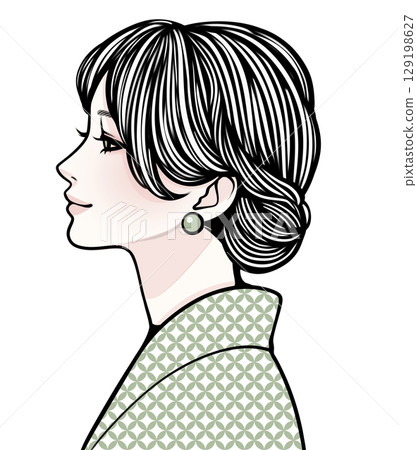 Illustration material of women and girls 129198627