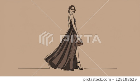 Illustration material of women and girls 129198629