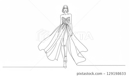 Illustration material of women and girls Illustration material of women and girls 129198633