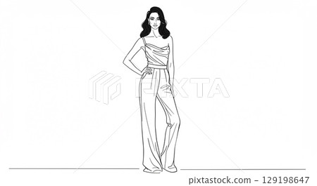 Illustration material of women and girls Illustration material of women and girls 129198647