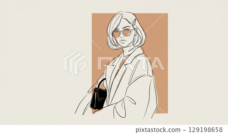Illustration material of women and girls 129198658