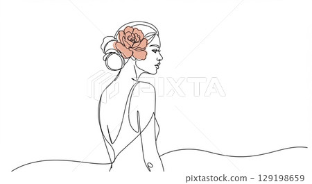 Illustration material of women and girls 129198659