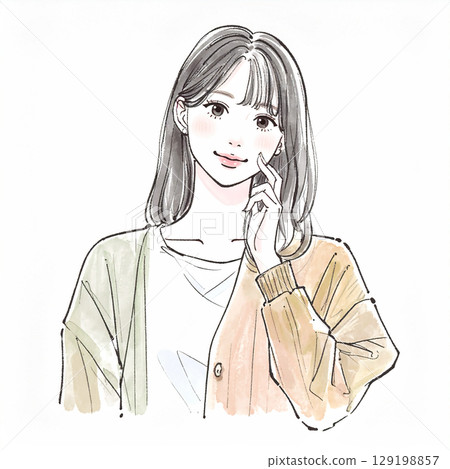 Illustration material of women and girls 129198857