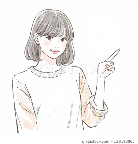 Illustration material of women and girls 129198863