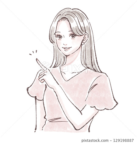 婦女和女孩插畫素材 129198887