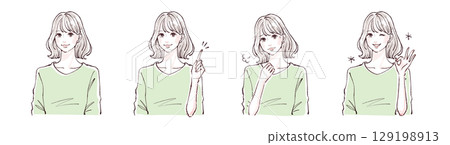 婦女和女孩插畫素材 婦女和女孩插畫素材 129198913