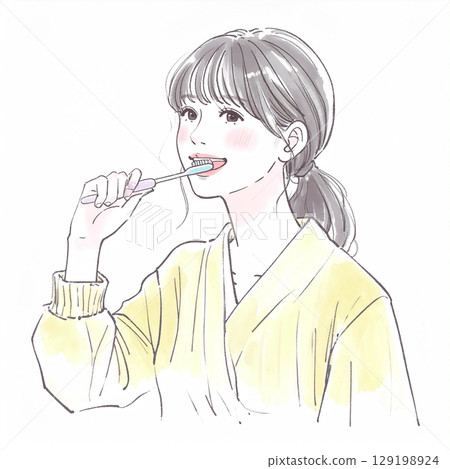 Illustration material of women and girls 129198924