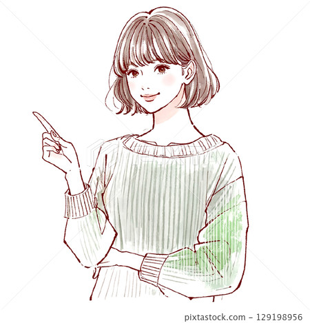 婦女和女孩插畫素材 129198956