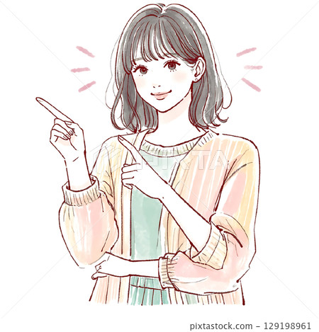 Illustration material of women and girls Illustration material of women and girls 129198961