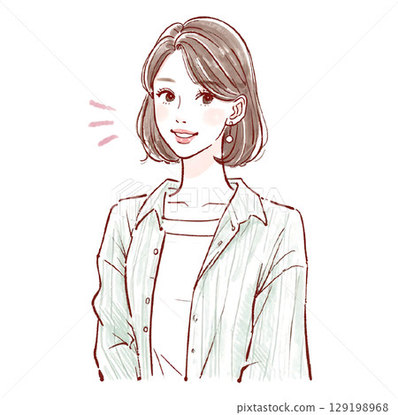Illustration material of women and girls Illustration material of women and girls 129198968