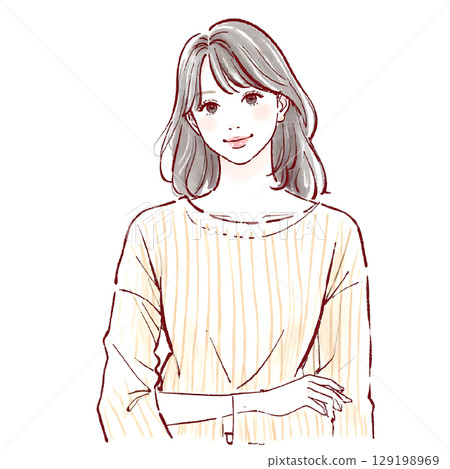 Illustration material of women and girls Illustration material of women and girls 129198969