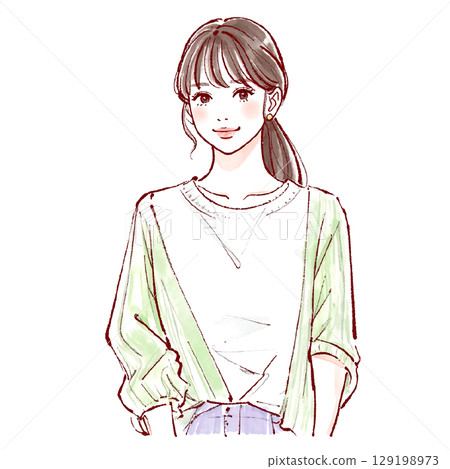 婦女和女孩插畫素材 婦女和女孩插畫素材 129198973
