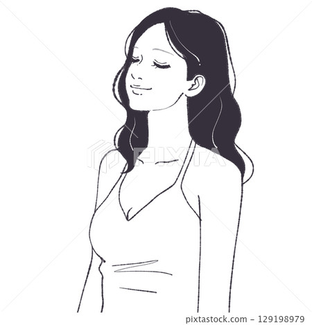 Illustration material of women and girls 129198979