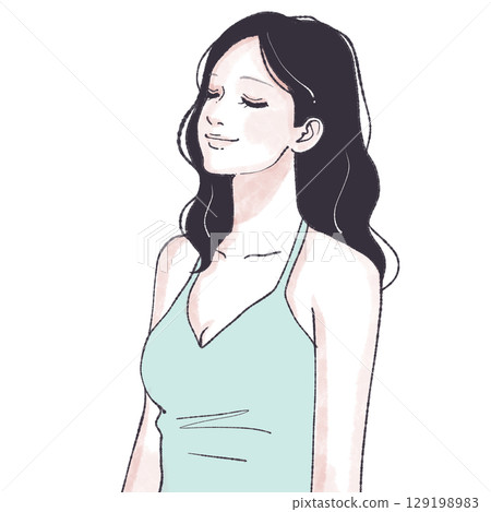 婦女和女孩插畫素材 129198983