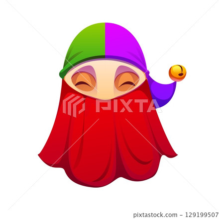 Barranquilla Colombian carnival holiday symbol of monocuco mask, cartoon vector. Colombian dance carnival or Carnaval de Barranquilla folklore fiesta, traditional costume of monocuco face mask Barranquilla Colombian carnival holiday symbol of monocuco mask, cartoon vector. Colombian dance carnival or Carnaval de Barranquilla folklore fiesta, traditional costume of monocuco face mask 129199507
