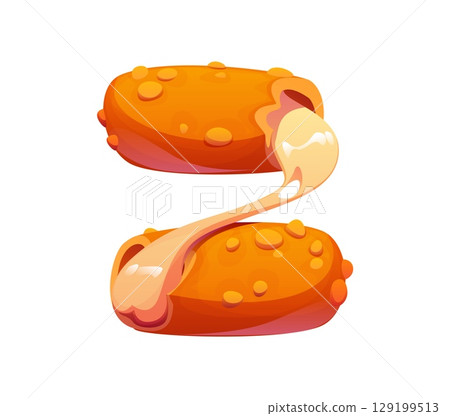 Fast food chicken nugget meal alphabet font typeset letter Z. Takeaway restaurant Latin font symbol, fastfood menu appetizer vector kids ABC font typeset letter. Fast food meal English typeset element 129199513