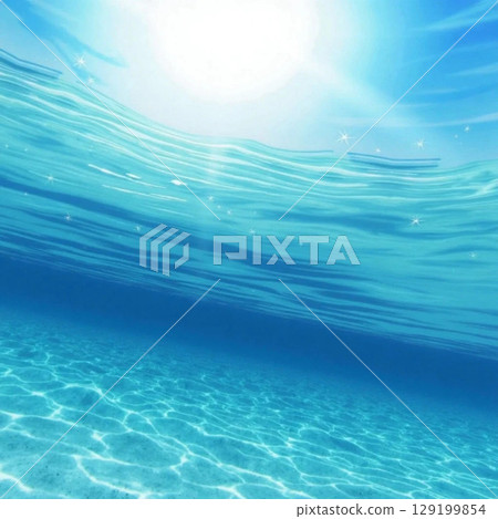 A beautiful image of the water surface reflecting sunlight 129199854