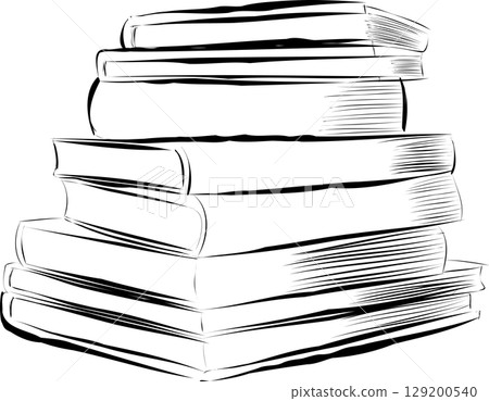 Pile of Books Drawing Vector Back to School Element 129200540