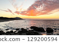 A sunset at the sea 129200594