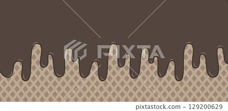 Chocolate Ice Cream Banner Illustration With Copy Space 129200629