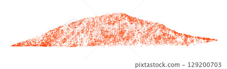 Red crayon brush stroke isolated on transparent background 129200703