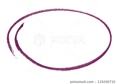 Purple pencil highlight circle mark isolated on transparent background 129200710