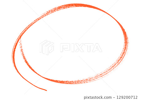 Red pencil highlight circle mark isolated on transparent background 129200712