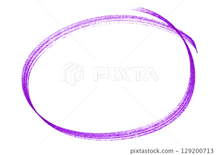 Purple pencil highlight circle mark isolated on transparent background 129200713