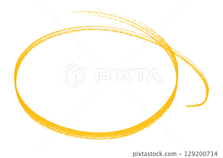 Yellow pencil highlight circle mark isolated on transparent background 129200714