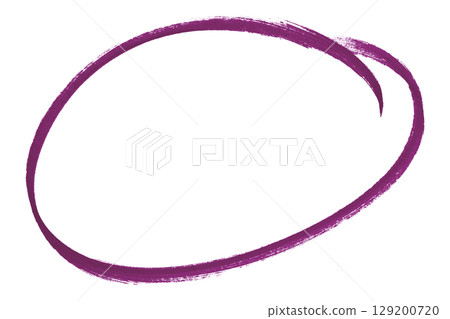 Purple pencil highlight circle mark isolated on transparent background 129200720