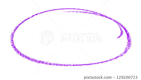Purple pencil highlight circle mark isolated on transparent background 129200723