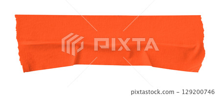 red crumpled torn tape isolated on transparent background 129200746