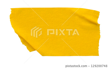 yellow crumpled torn tape isolated on transparent background 129200748