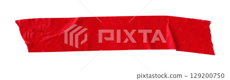 red crumpled torn tape isolated on transparent background red crumpled torn tape isolated on transparent background 129200750