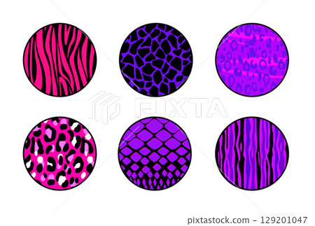 Trendy girly circle in y2k style with animal print 129201047