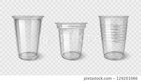 Clear plastic disposable cups collection 129201066