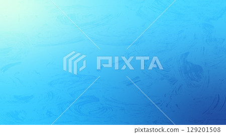 Frozen glass background. Blue gradient cover with ice noise texture. Christmas cold window view. Fresh banner template. Vertical gradation cover with wavy decoration. Vector illustration 129201508