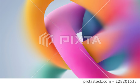 Vibrant Shapes Against a Soft Background 129201535