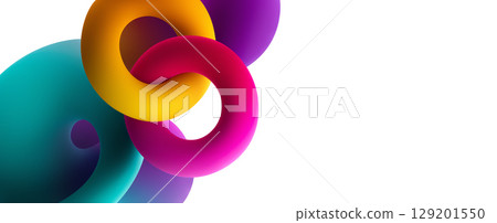 Colorful Abstract Design With Smooth Curves and Shapes 129201550