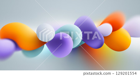 Colorful Abstract Forms Blend to Create Serene Background Colorful Abstract Forms Blend to Create Serene Background 129201554