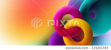 Vibrant Abstract Design With Harmonious Shapes Vibrant Abstract Design With Harmonious Shapes 129201565