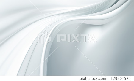 Smooth White Abstract Design Creating a Serene Atmosphere 129201573