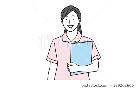 Illustration material of a smiling female nurse Illustration material of a smiling female nurse 129201600