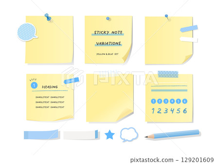 黃色便籤套裝備忘錄材料 129201609