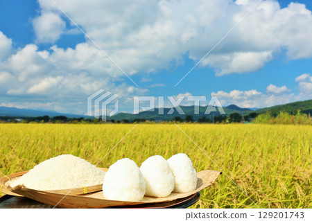 秋天米領域和碗米飯糰 129201743