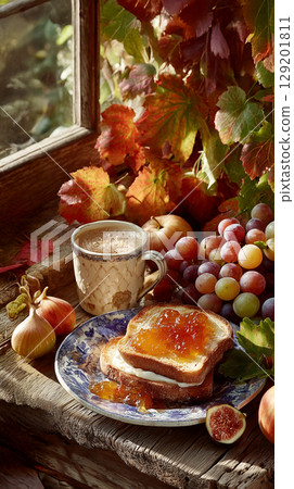 Breakfast on a fruitful autumn day 129201811